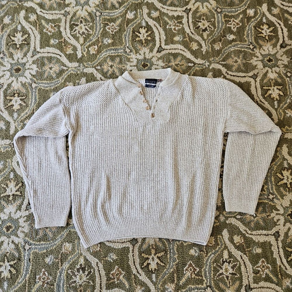 Old Glory 100% Cotton XL Harbor Sea Captain Sweater‎ Made In USA